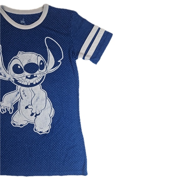 Disney Parks Shirt Womens Small Blue Stitch Lilo & Stitch Ringer Football Tee - Picture 5 of 6